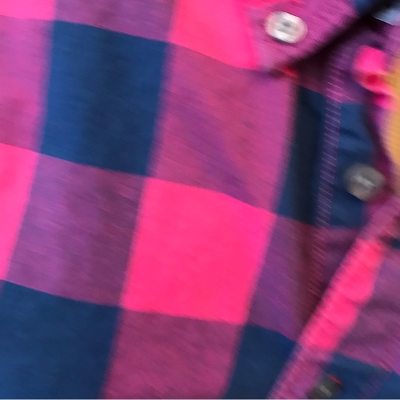Aeropostale pink blue check flannel Size S - Picture 3 of 8